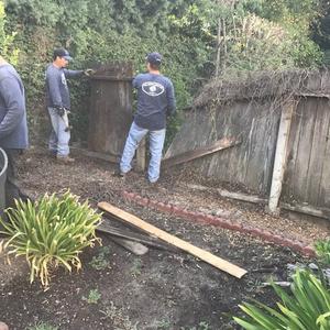 Old fence is removed